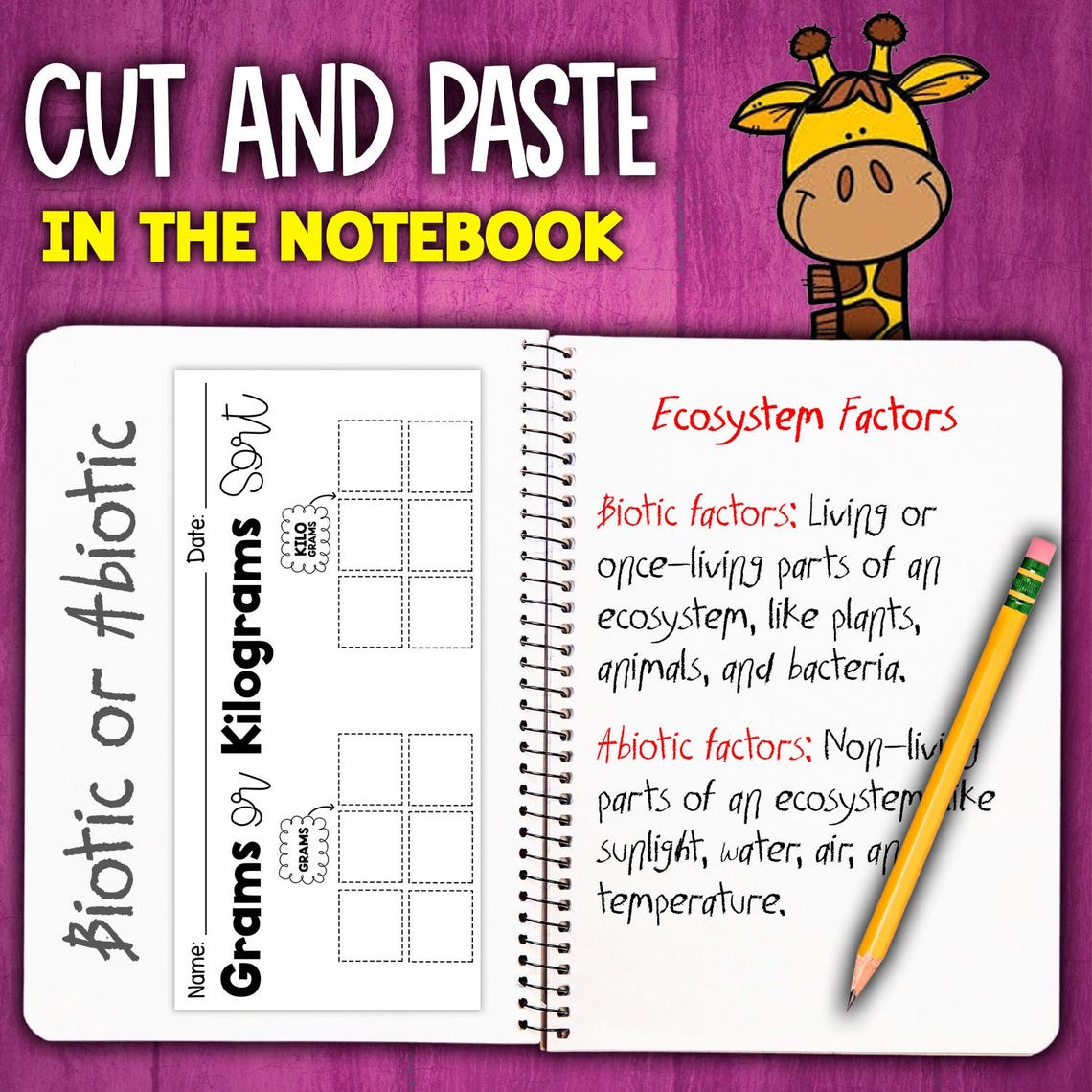 Biotic and Abiotic Factors Sorting Activity | Cut and Paste Worksheet ...