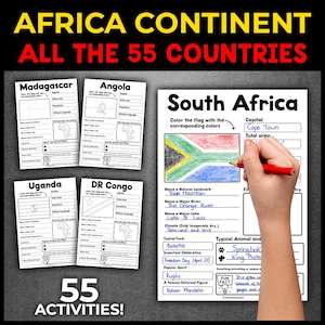 Continent of Africa | Africa Geography Activities | Africa Flags and Countries