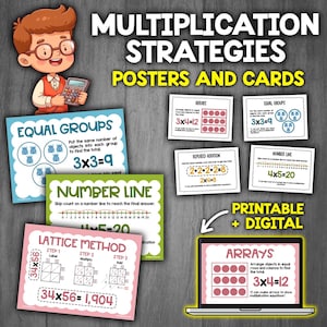 Multiplication Strategies Posters | Multiplication Anchor Charts