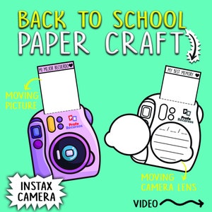 Camera Craft, Instax Camera Craft, Terug naar School Craft, Easy Craft, Fun Craft, Craft Template