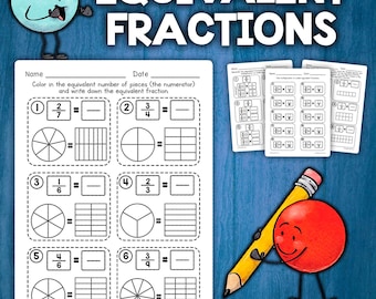 Arbeitsblätter zu äquivalenten Brüchen | Aktivitäten zur Wiederholung von Brüchen | Mathematik der 4. Klasse