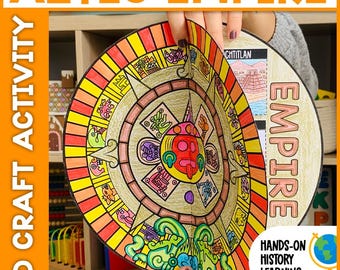 Aztec Empire Project Craft Activity | Aztec Calendar 3D Craftivity | Ancient Civilizations Project | Social Studies Class Project