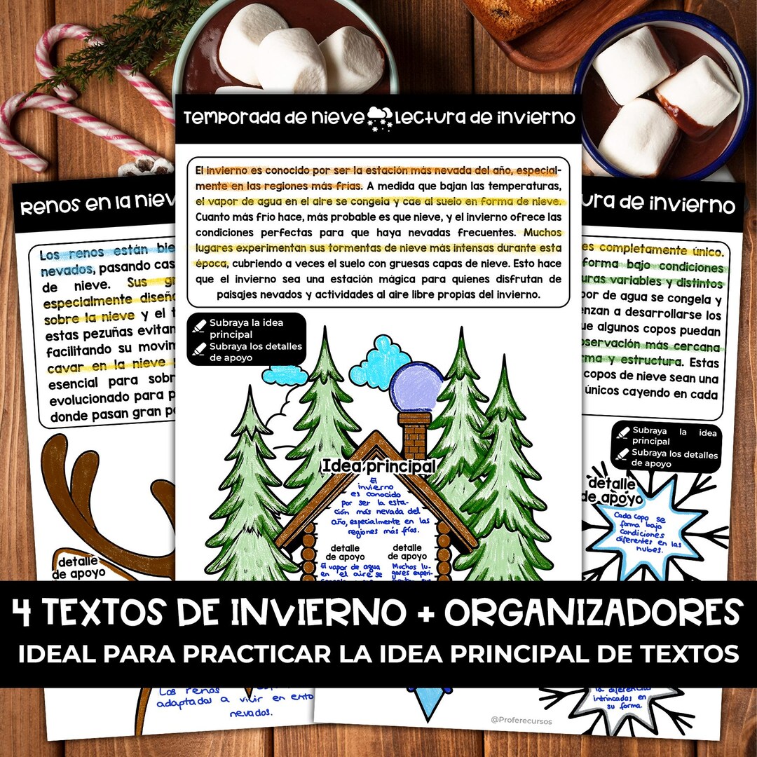 Spanish Reading Comprehension Passages | Winter Readings | Graphic ...