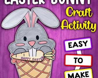 Easter Bunny Craft Activity | Easy to Make Spring Bunny Paper Craft for Kids | Easter Activities for Preschool and Kindergarten