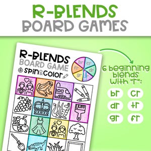 R-blends Board Games R-blends No Prep Activities Beginning blends Activities Literacy and Phonics Activities Beginning Blends Activity Pack