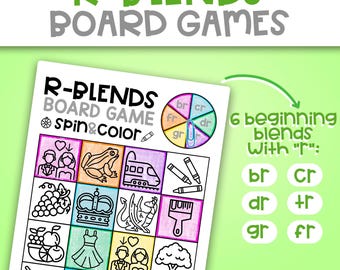 R-blends Brettspiele R-blends Keine Vorbereitungsaktivitäten Beginning Blends-Aktivitäten Alphabetisierungs- und Phonics-Aktivitäten Beginning Blends-Aktivitätspaket
