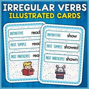 Irregular Verbs Cards SET 1 | Infinitive + Past Simple + Past ...