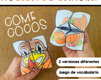 Spanish Thanksgiving Activity | Vocabulary Game for Students | Thanksgiving Day