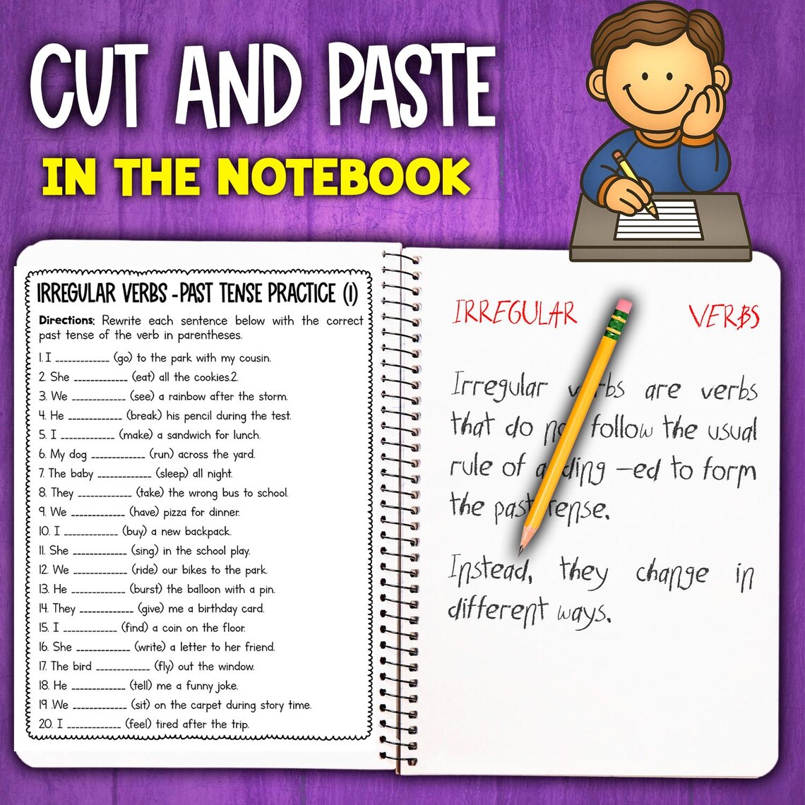 Irregular Verbs Past Tense Worksheets Activity | Irregular Past Tense ...