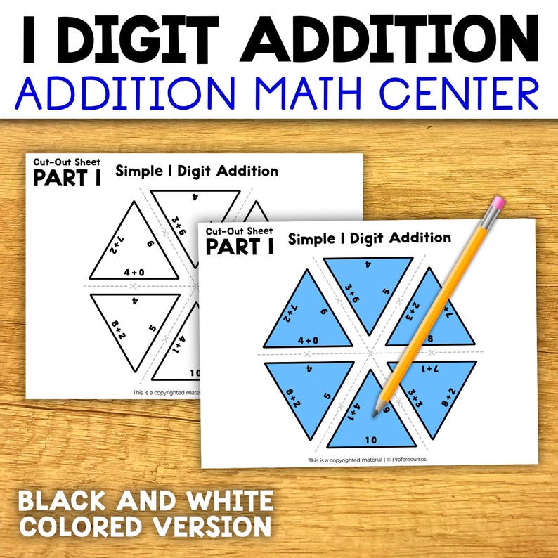 1 Single Digit Addition Without Regrouping Puzzle Game | One Digit ...