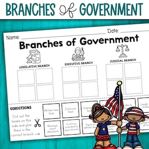 Branches of Government Cut and Paste Sorting Activity | Interactive Notebook