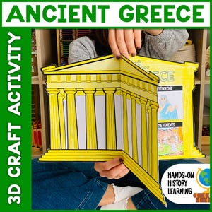 Ancient Greece Project Craft Activity | Parthenon 3D Craftivity | Ancient Civilizations Class Project | Social Studies Class Project