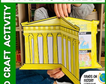 Ancient Greece Project Craft Activity | Parthenon 3D Craftivity | Ancient Civilizations Class Project | Social Studies Class Project