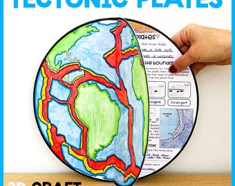 TECTONIC PLATES Activity | Plate Tectonics Hands-On Science Activity Project | Earth Science Plate Tectonics Craft Activity for Kids