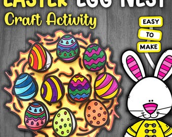 Frühlings- und Ostereiernest-Bastelaktivität | Ideen für Oster-Pinnwände | Osteraktion für Vorschule und Kindergarten