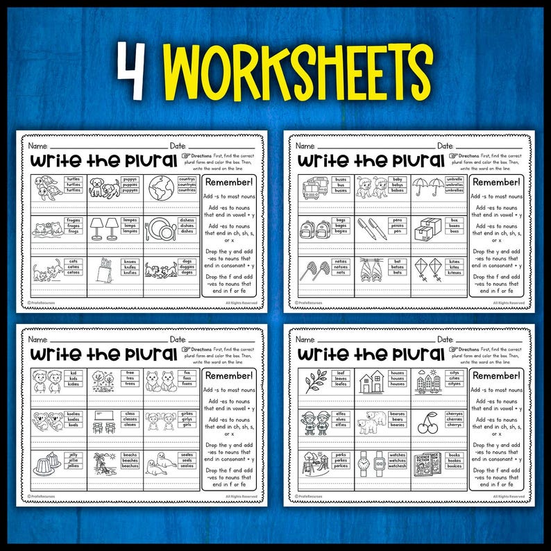 Singular and Plural Nouns Sort Worksheets | Grammar Activities | 1st ...