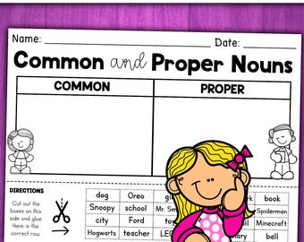 Aktivität zum Sortieren von Gattungsnamen und Eigennamen | Arbeitsblatt zu Nomen