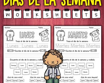 Spanish Days of the Week Worksheets | The Days of the Week Worksheet Activity