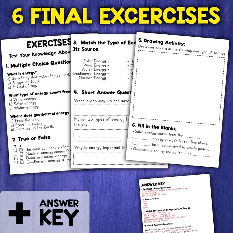 Types of Energy Reading Comprehension Passage + Questions | Forms of ...