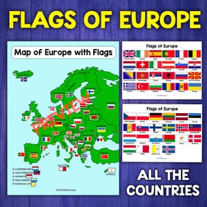 Karte von Europa Politische Karte von Europa Flaggen der Länder Europas Europäische Flaggen Geographie Europas