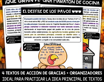 Thanksgiving Readings | Spanish Thanksgiving Activity | Reading Comprehension | Thanksgiving Activity