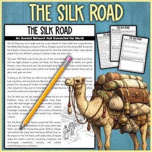 THE SILK ROAD Reading Comprehension Passage + Worksheets Activity | Silk Road Printable Activity for Kids