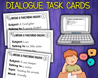 Enseigner le dialogue | Fiches d'activité sur l'écriture et la ponctuation des dialogues | Pratique de l'écriture de dialogues