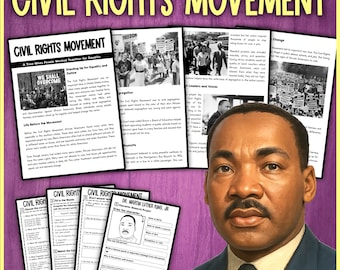 CIVIL RIGHTS MOVEMENT Reading Comprehension Passages + Worksheets Activity | Black History Month Activities