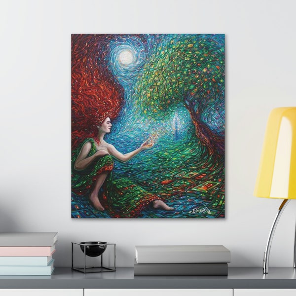 Retro Psychedelic Canvas Art Print by Eduardo Calzado | Office Art | Art Studio