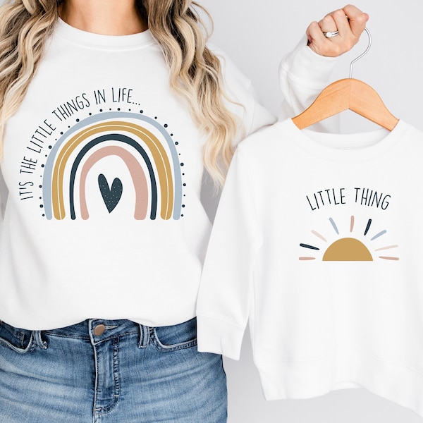Mommy & Me Matching Shirts, Little Things Cute Mom and Toddler Matching Sweatshirt, Matching Family, Christmas Gift Idea, Infant Shirts