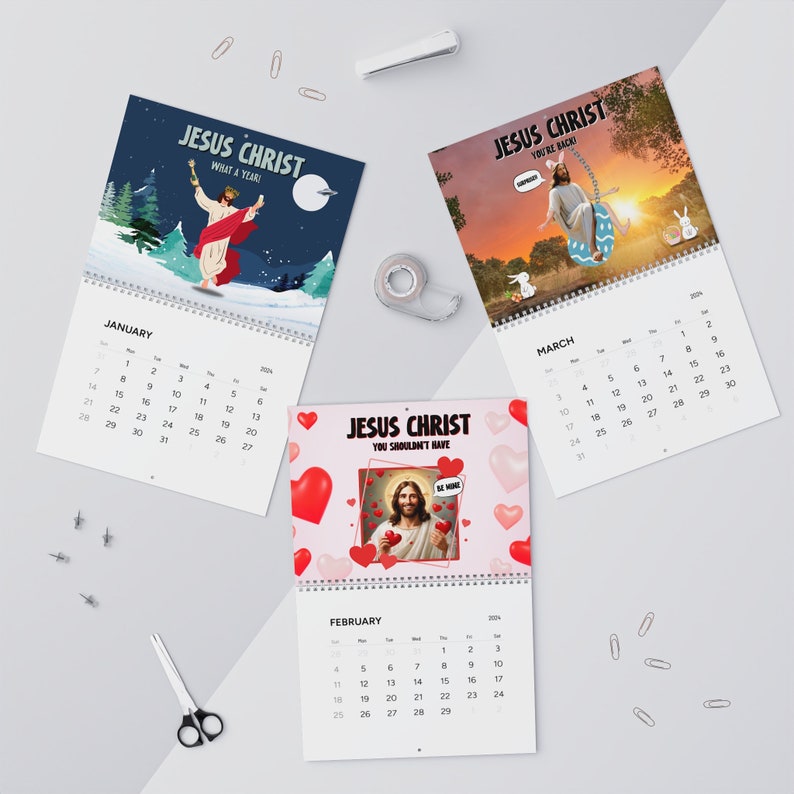 Jesus Christ, What a Year Wall Calendar 2024, New Year Funny Wall