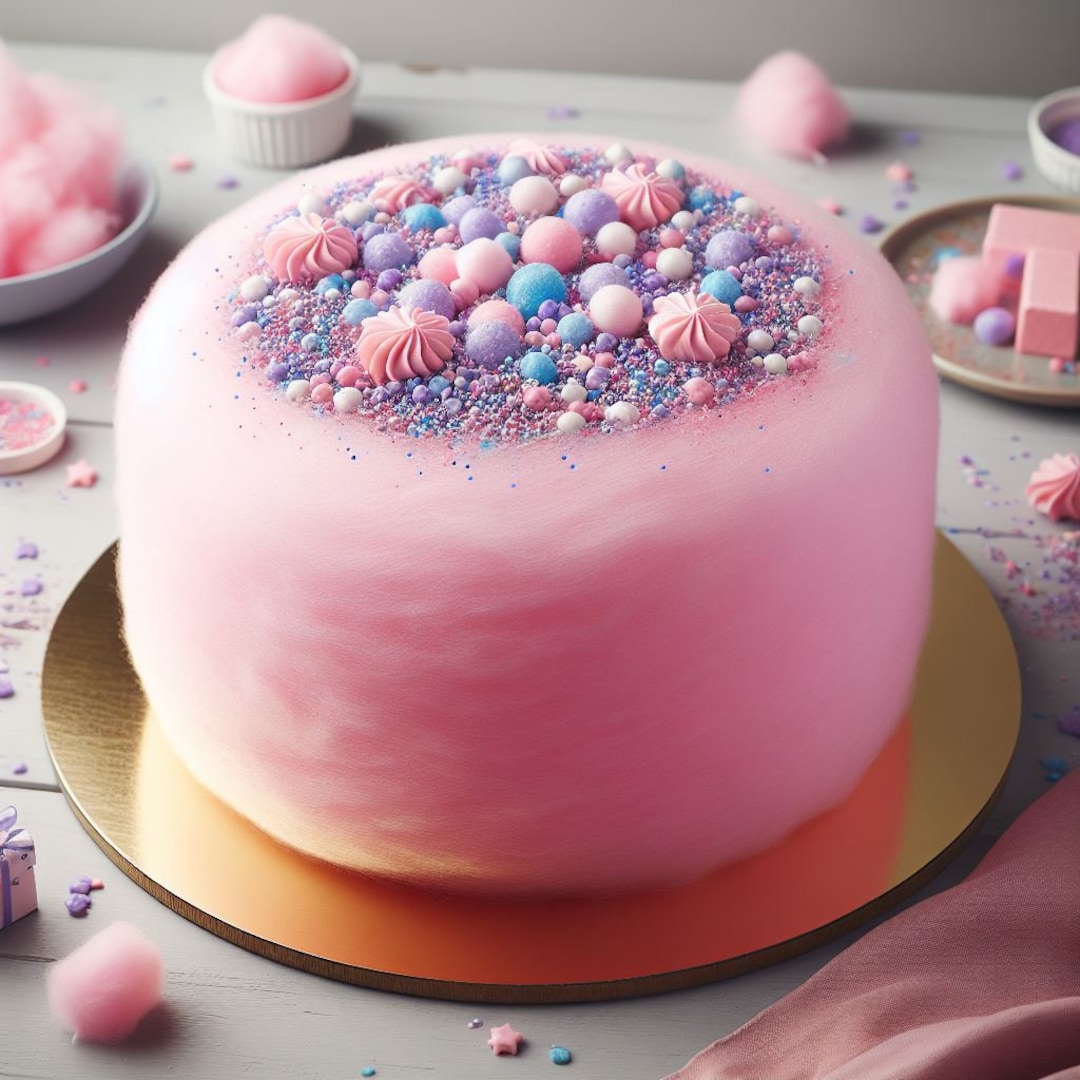 Cotton Candy Cakecustom Cakecandy Floss Cakegender Reveal Cakebaby