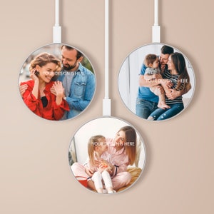Personalized Wireless Charger Custom Charging Station for iPhone 13, 12, 11, XR, XS, 7, 8+ for Samsung Note 10, 20, S20, S21, S22, Z fold