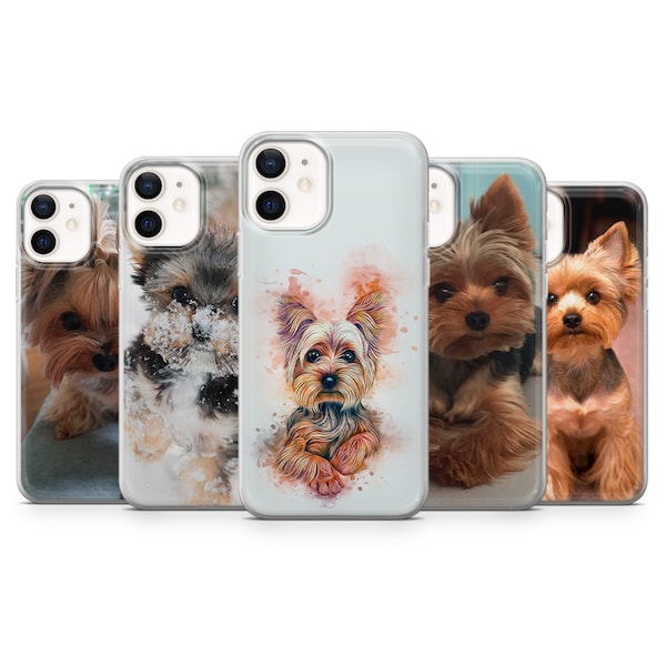 Yorkshire Terrier Phone Case Cute Dogs Cover for iPhone 15, 14, 13 12 11 Pro, XR, Samsung A13, S22, S21 FE, A40, A72, A52, Pixel 6a