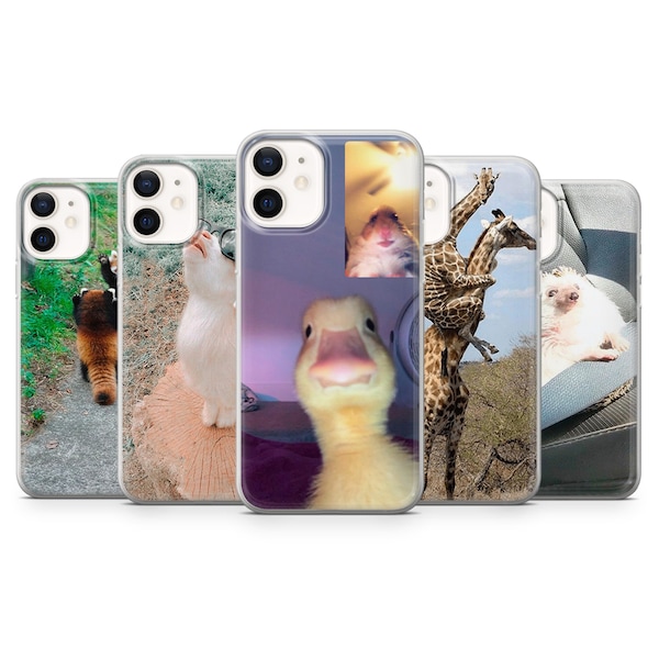 Funny animals Phone cute animal Cover for iPhone 15, 14, 13 12 11 Pro, XR, Samsung A13, S22, S21 FE, A40, A72, A52, Pixel 6a, 7