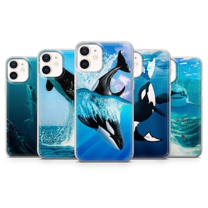 Épaulard Phone Case Shark Cover pour iPhone 15, 14, 13 12 11 Pro, XR, Samsung A13, S22, S21 FE, A40, A72, A52, Pixel 6a
