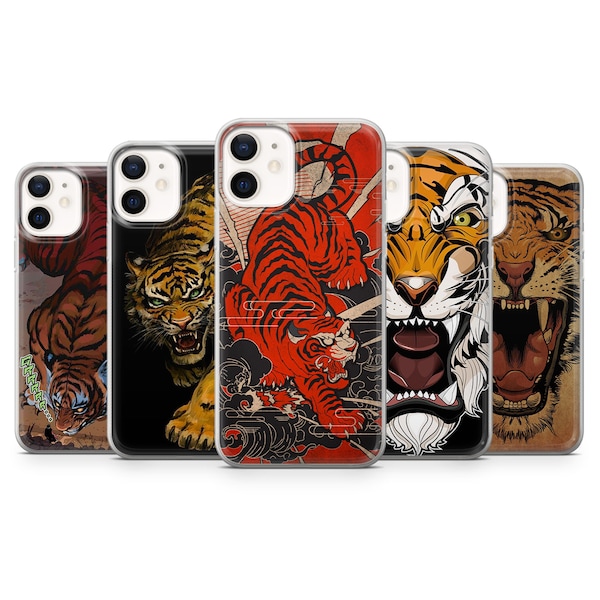 Tiger Phone Case Anime Cover for iPhone 15, 14, 13 12 11 Pro, XR, Samsung A13, S22, S21 FE, A40, A72, A52, Pixel 6a