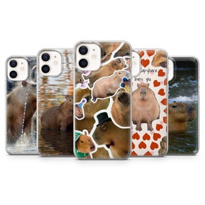 Capybara Animals Phone Case Capybara Memes Cover for iPhone 15, 14, 13 12 11 Pro, XR, Samsung A13, S22, S21 FE, A40, A72, A52, Pixel 6a