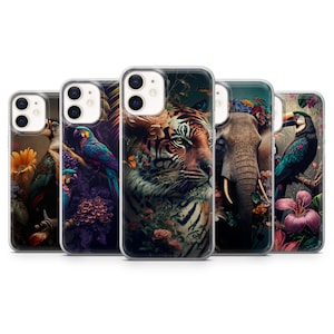 African Animals Phone Case Elephant Cover for iPhone 15, 14, 13 12 11 Pro, XR, Samsung A13, S22, S21 FE, A40, A72, A52, Pixel 6a