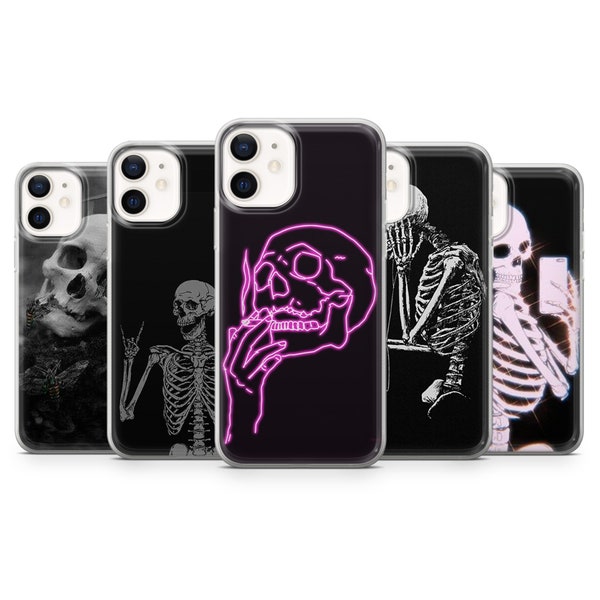 Skull Phone Case Darkness Cover for iPhone 15, 14, 13 12 11 Pro, XR, Samsung A13, S22, S21 FE, A40, A72, A52, Pixel 6a