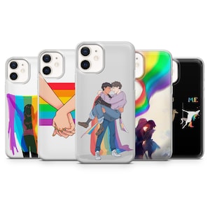 LGBTQ, Phone Case Rainbow Cover for iPhone 15, 14, 13 12 11 Pro, XR, Samsung A13, S22, S21 FE, A40, A72, A52, Pixel 6a, 7