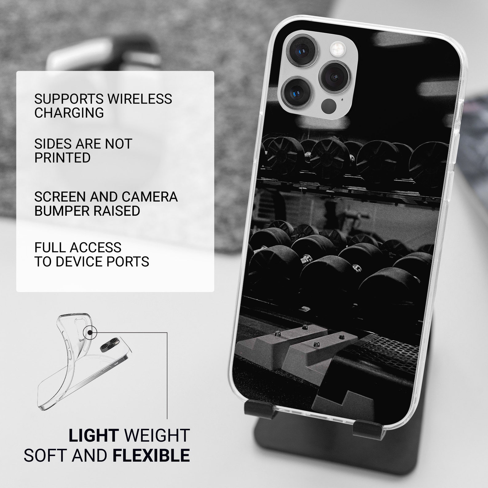 Training, Bodybuilding Phone Case Gym, Motivation Cover for iPhone 14