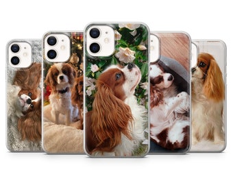 Cavalier King Phone Case Dogs Cover for iPhone 15, 14, 13 12 11 Pro, XR, Samsung A13, S22, S21 FE, A40, A72, A52, Pixel 6a