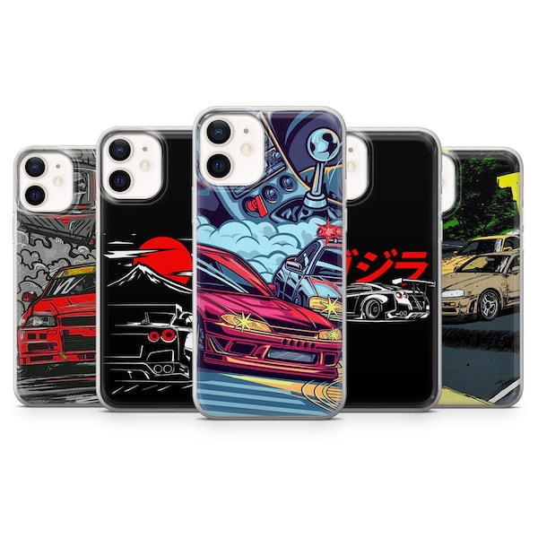 Nissan GTR Phone Case Drift, Stance, Skyline Cover for iPhone 15, 14, 13 12 11 Pro, XR, Samsung A13, S22, S21 FE, A40, A72, A52, Pixel 6a