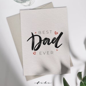 Biglietti di auguri per la festa del papà "Il miglior papà di sempre" | biglietto pieghevole o cartolina