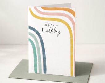 Retro birthday card | Folded card or postcard