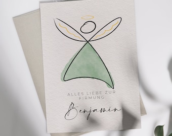 Gratulationskarte Firmung "Engel" | Klappkarte oder Postkarte