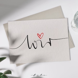 Grußkarte "wir" | Klappkarte oder Postkarte