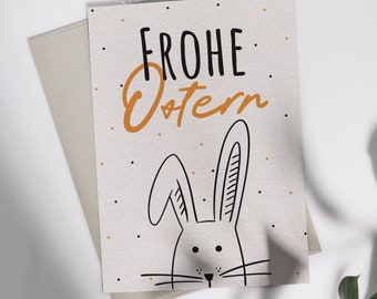 Carte de Pâques Joyeuses Pâques « Lapin » | Carte pliante ou carte postale