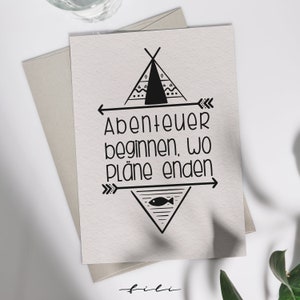 Avventura con biglietti d'auguri | biglietto pieghevole o cartolina